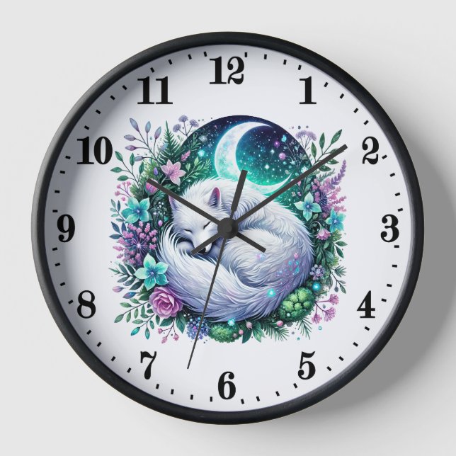 Cute wolf animal lovers  clock (Front)