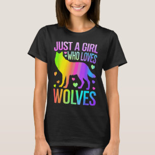 Cute Wolf Art For Women Girls Wof Pack Wolves Wolf T-Shirt