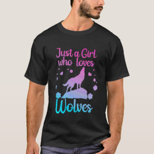 Cute Wolf Art for Women Girls Wof Pack Wolves Wolf T-Shirt
