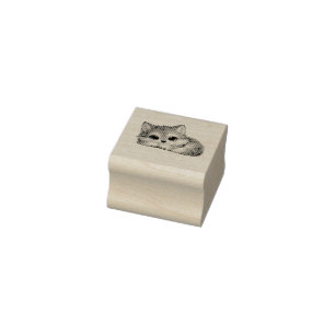 Cute Wolf Cub with Big Eyes Relaxing Woodland Anim Rubber Stamp