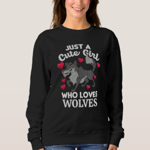 Cute Wolf  Girls Women Forest Animal Wolf Sweatshirt