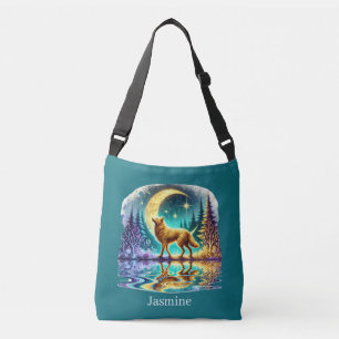 Cute wolf lovers add name crossbody bag