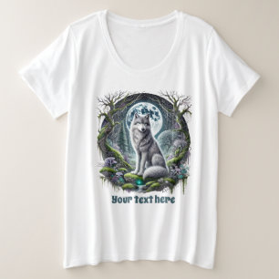 Cute wolf lovers customisable  plus size T-Shirt