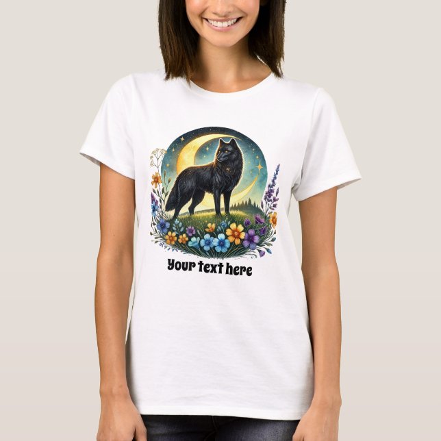 Cute wolf lovers customisable  T-Shirt (Front)