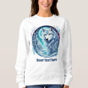 Cute wolf lovers customisable Winter wolf Sweatshirt