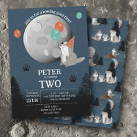 Cute Wolf Pack Woodland Moon Howling Birthday