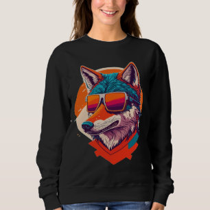 CUTE WOLF WEARING SUNGLASS. SWEATSHIRT