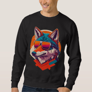 CUTE WOLF WEARING SUNGLASS. SWEATSHIRT