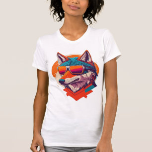 CUTE WOLF WEARING SUNGLASS. T-Shirt