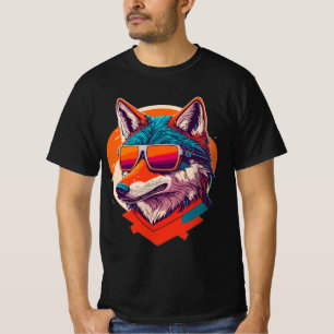 CUTE WOLF WEARING SUNGLASS. T-Shirt