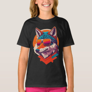 CUTE WOLF WEARING SUNGLASS. T-Shirt