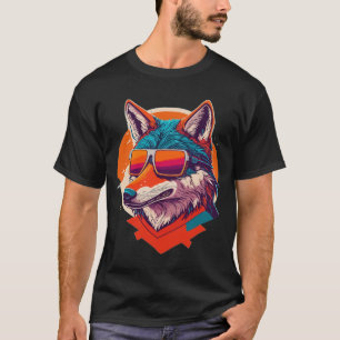 CUTE WOLF WEARING SUNGLASS. T-Shirt