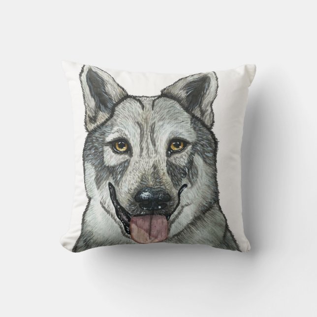 Cute Wolf Wildlife Nature Portrait  Cushion (Front)