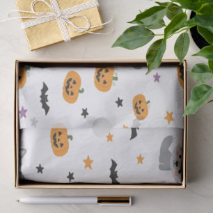 Cute Wolf with Spooky Candy For Halloween Tissue Paper
