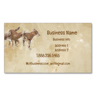 Cute Wolf, Wolves, Cubs, Pups, Nature Business Ca Magnetic Business Card