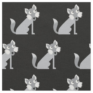 Cute Wolf Wolves Kid Baby Nursery Black Fabric