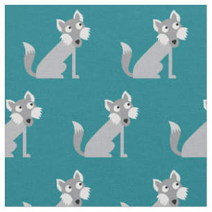 Cute Wolf Wolves Kid Baby Nursery Teal Fabric