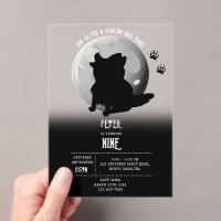 Cute Wolf Woodland Moon Howling Kids Birthday