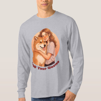 Cute Woman and Dog Pet T-Shirt