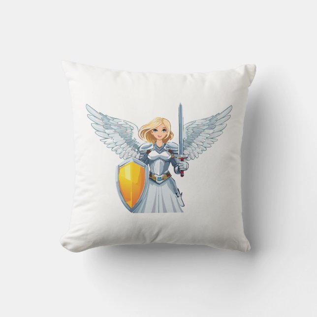 Cute woman Angel's with open wings Cushion (Front)