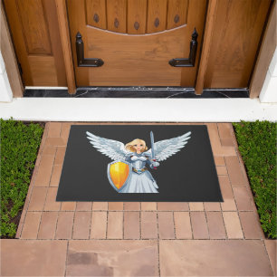 Cute woman Angel's with open wings Doormat