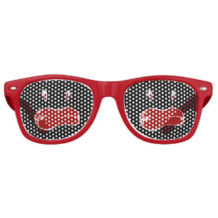 Cute woman monster face retro sunglasses