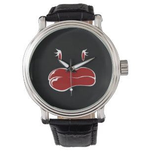 Cute woman monster face watch