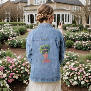 cute woman portrait  denim jacket