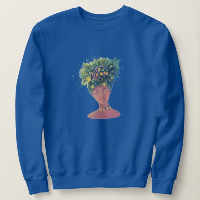 cute woman portrait  sweatshirt (Design Front)