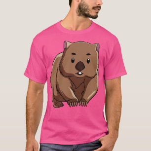 Cute Wombat Australian Animal Drawing T-Shirt