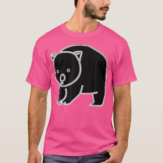 Cute Wombat Black T-Shirt