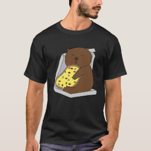 Cute Wombat Eating Pizza Fast Food Rodent T-Shirt