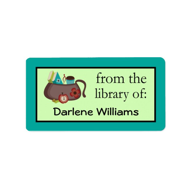 Cute Womens Personalised Bookplate Stickers Gift (Front)