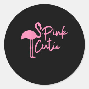 Cute Womens Pink Flamingo Pink Cute Flamingo Classic Round Sticker