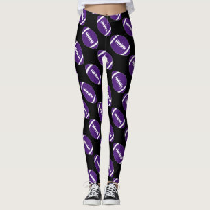 Cute Women's Purple Football Team Sports Fan Leggings