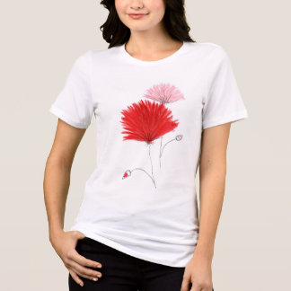 cute women's t-shirt with flower print Tri-Blend shirt
