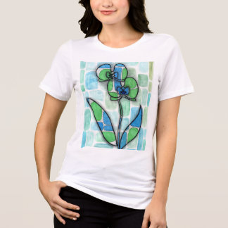 cute womens t-shirt with flower print Tri-Blend shirt