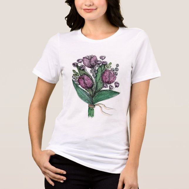 cute women's t-shirt with print Tri-Blend shirt (Front)