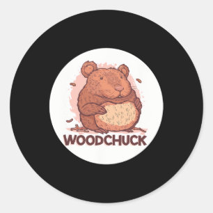 Cute Woodchuck Costume For Charming Animals Lovers Classic Round Sticker