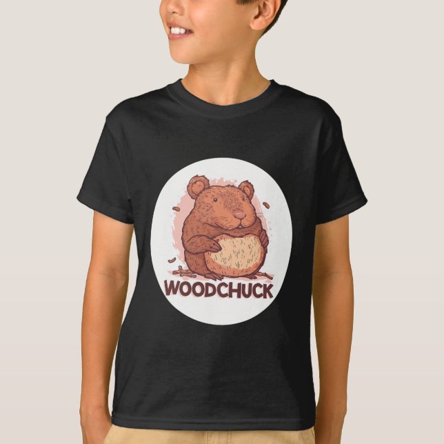 Cute Woodchuck Costume For Charming Animals Lovers T-Shirt (Front)