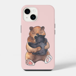 Cute Woodland Animal Art Mama Baby Bear iPhone 14 Case