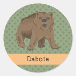 Cute Woodland Animal Baby Bear Classic Round Sticker