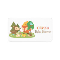Cute Woodland Animal Baby Shower Party Labels