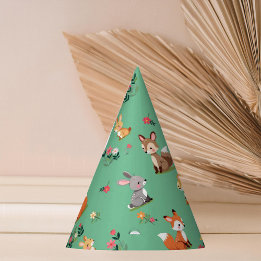 Cute Woodland Animal Child Birthday Party Hat
