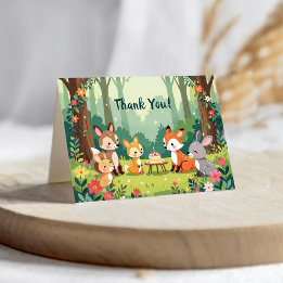 Cute Woodland Animal Child Birthday Thank You Card