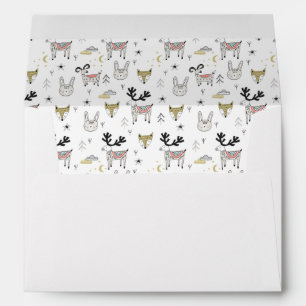 Cute Woodland Animal Doodle Pattern Envelope