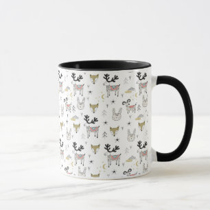 Cute Woodland Animal Doodle Pattern Mug