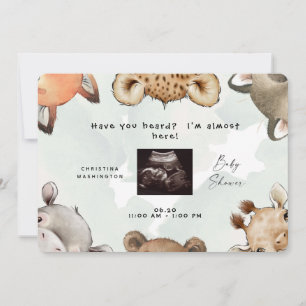Cute Woodland Animal Ears Ultrasound Rounded Invitation