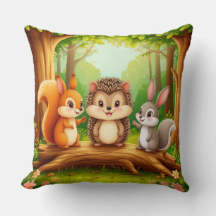 Cute Woodland Animal Friends Cushion