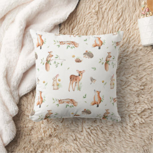 Cute Woodland Animal Friends Pattern Cushion